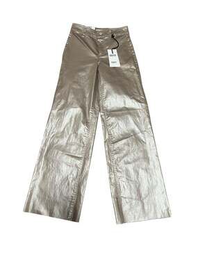 OAT High Rise Wide Leg Metallic  Pants